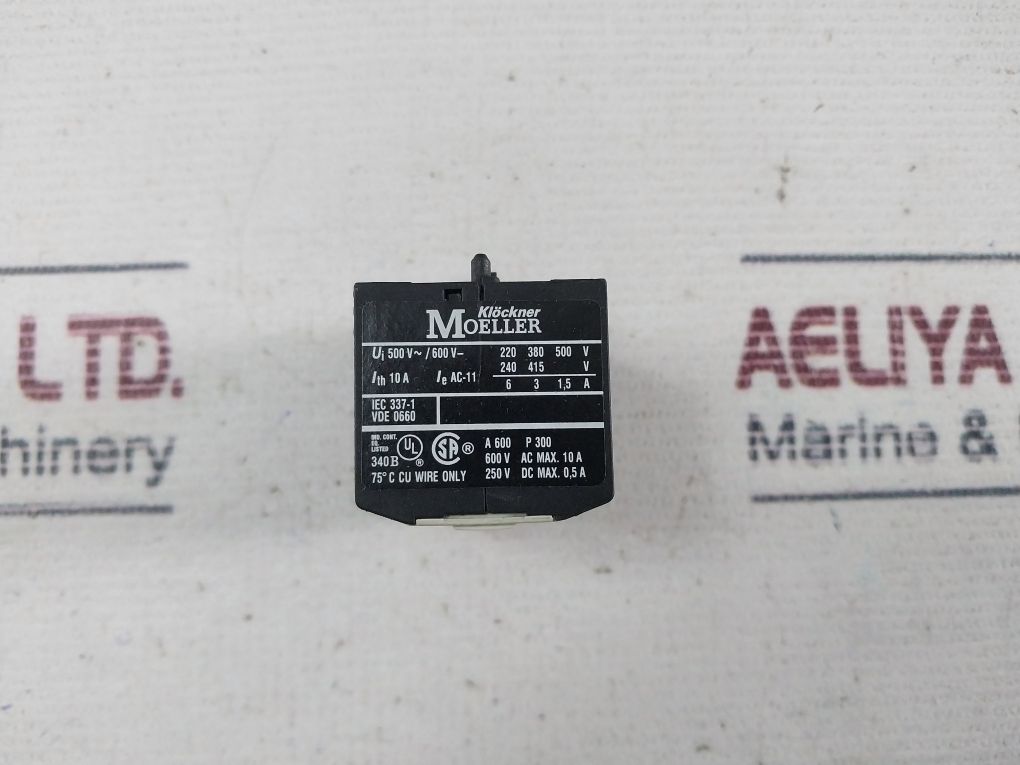 Klockner Moeller 22Dile Auxiliary Contact Block 600V Ac