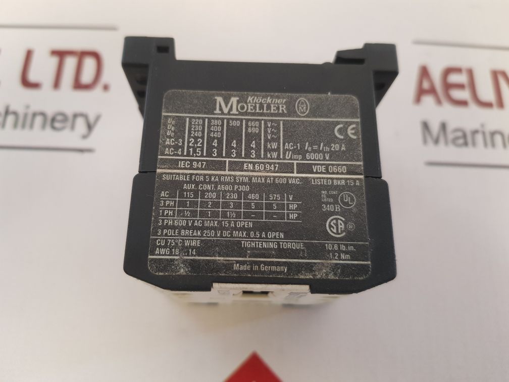 Klockner Moeller Dil Em-01 Contactor 190V 50Hz 220V 60Hz
