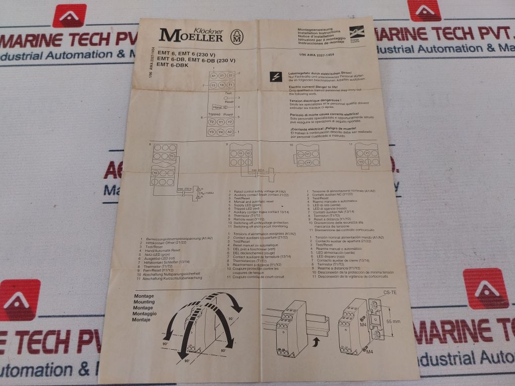 Klockner Moeller Emt6 Thermistor Overload Relay 24-240V Ac/Dc
