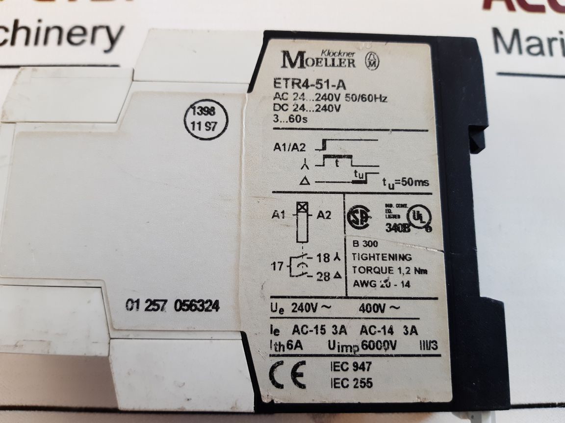 Klockner Moeller Etr4-51-a Time Delay Relay