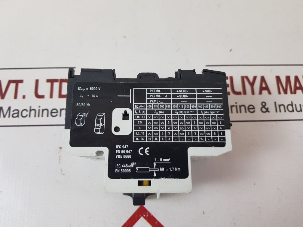 Klockner Moeller Pkzm0-1,6 Motor Protection Circuit Breaker