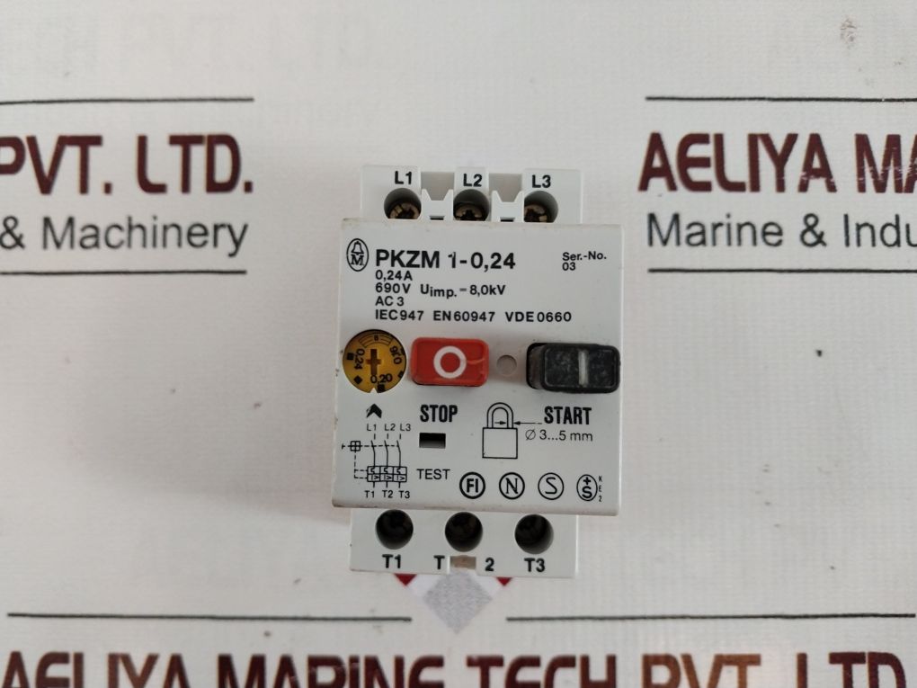 Klockner Moeller Pkzm 1-0,24 Manual Motor Starter/Contactor