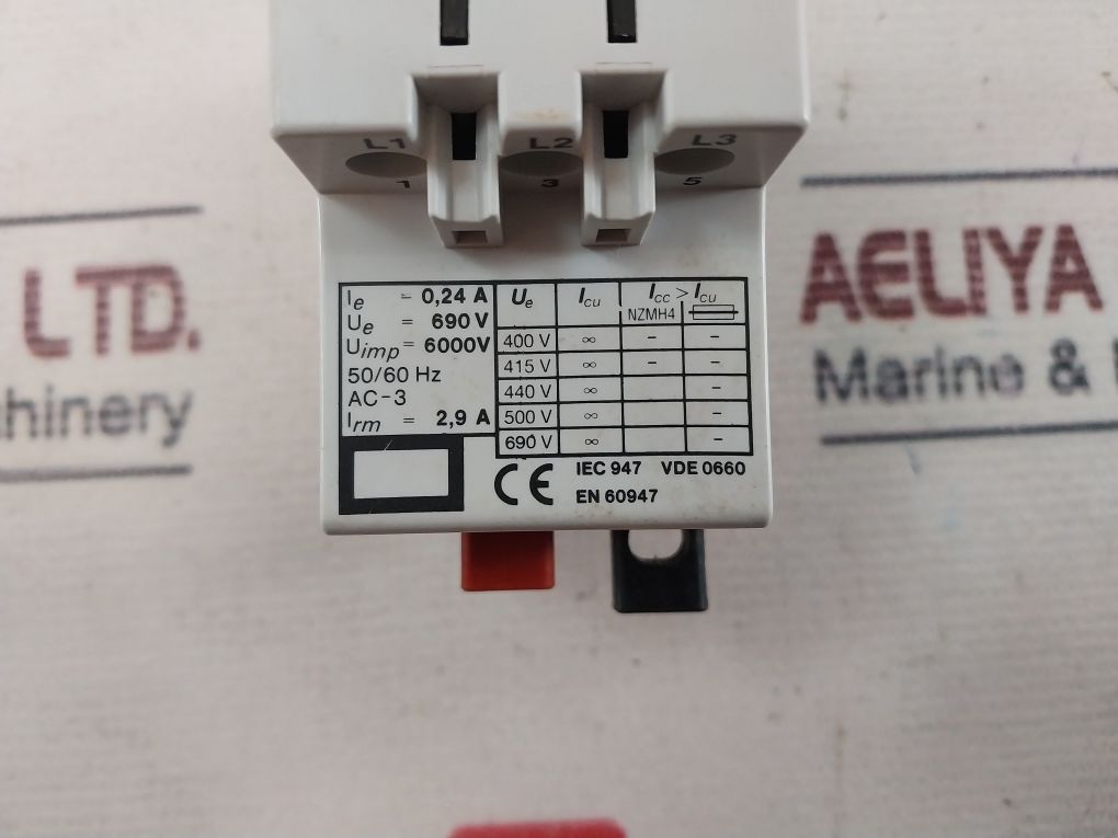 Klockner Moeller Pkzm 1-0,24 Thermal Magnetic Circuit Breaker 50/60Hz