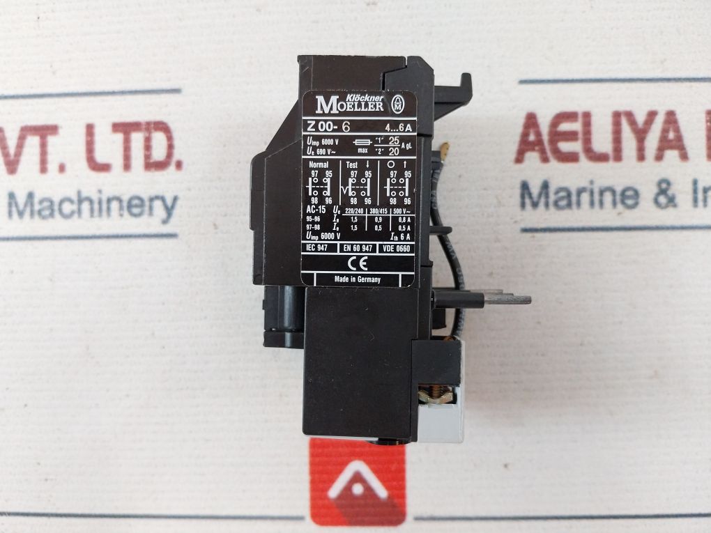 Klockner Moeller Z00-6 Thermal Overload Relay 6000 V
