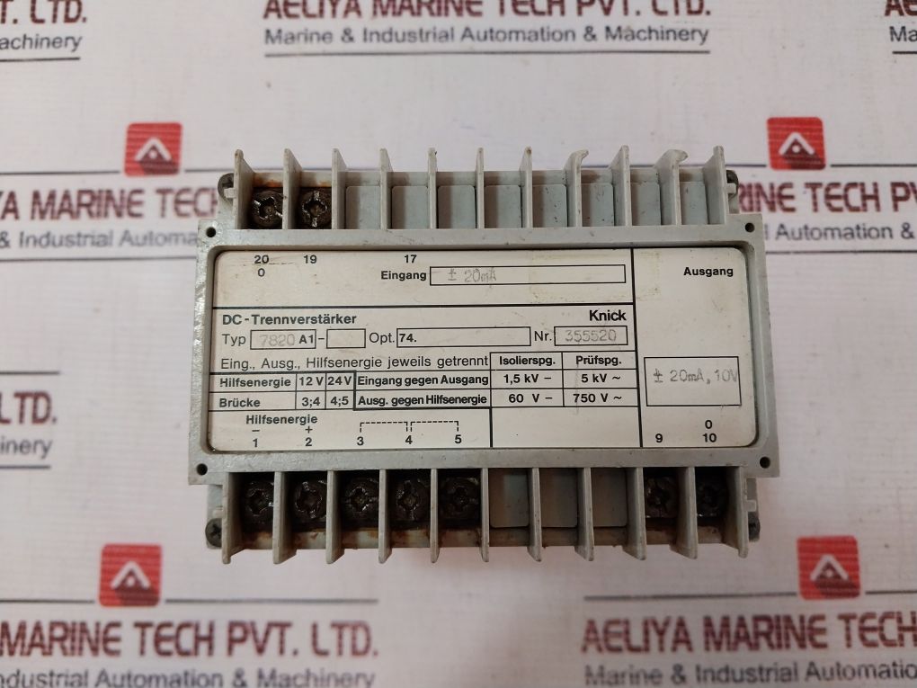 Knick 7820 A1 Dc Isolating Amplifier 12V 24V