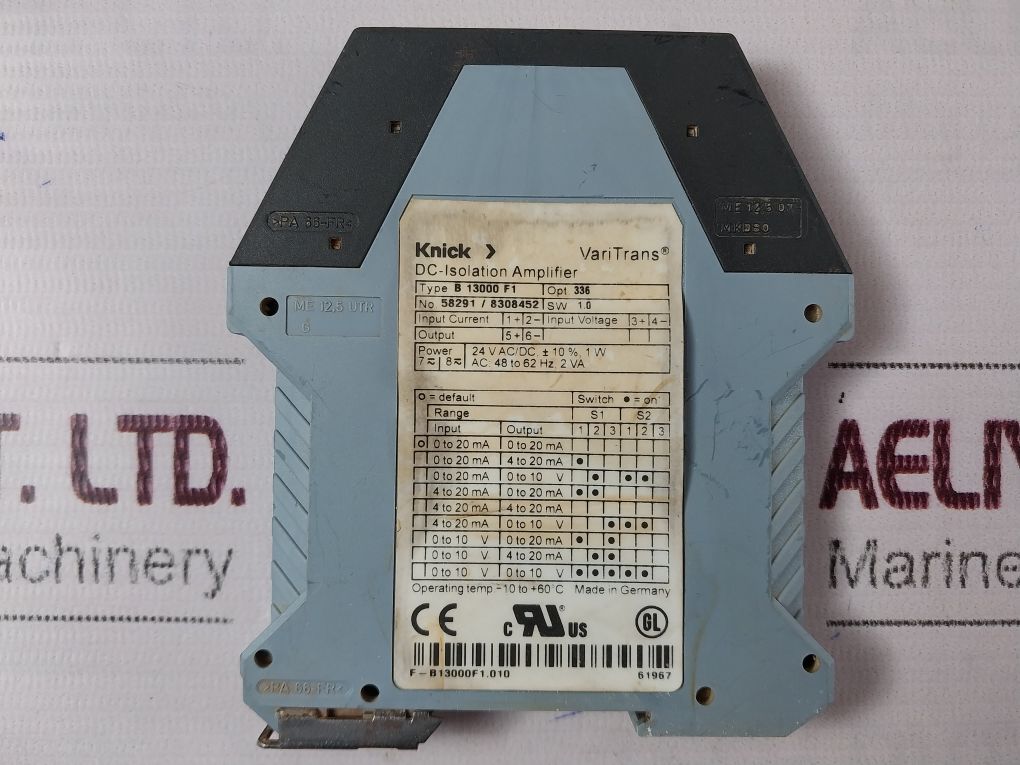 Knick B 13000 F1 Dc-isolation Amplifier Temp -10 To +60°C
