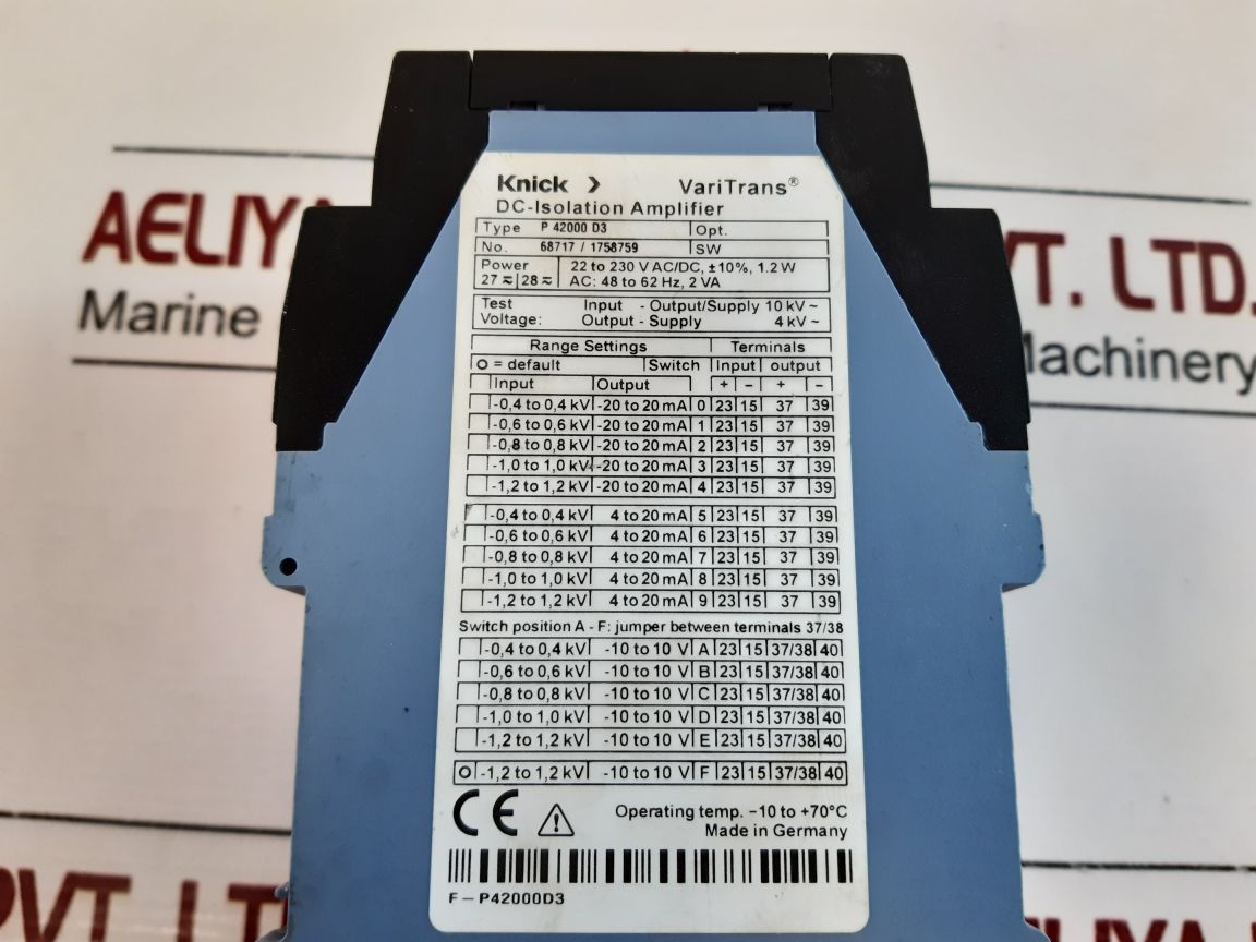 Knick P 42000 D3 Dc-isolation Amplifier
