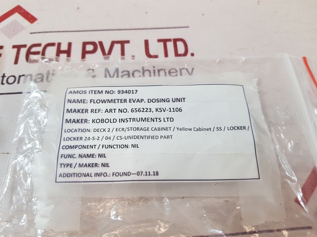 Kobold Ksv-1106 Flowmeter Evap.Dosing Unit