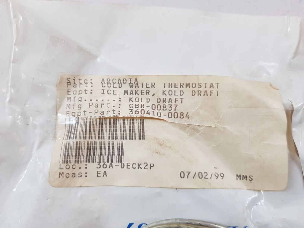 Kold-draft Gbr-00837 Cold Water Thermostat