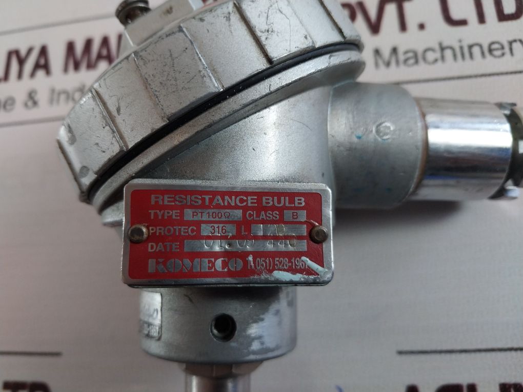 Komeco Pt100Ohm Class B Resistance Bulb 316 L: 120