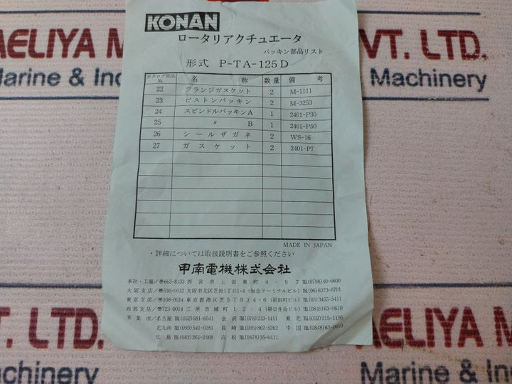 Konan 2401-p7 Flange Gasket Kit