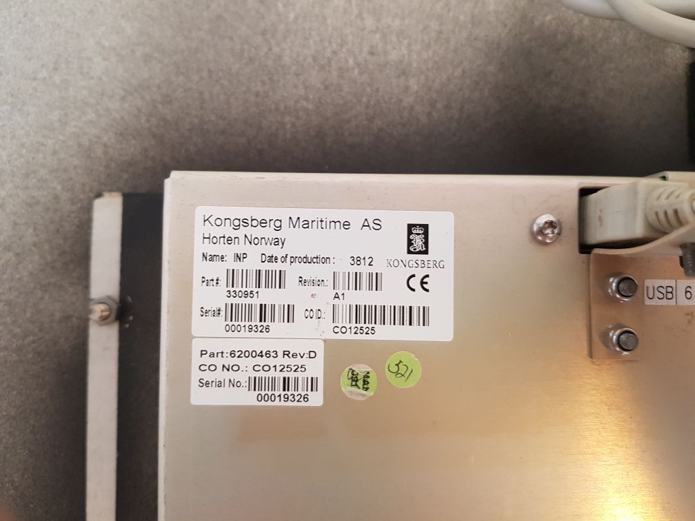 Kongsberg Maritime 330951 Control Panel 603526