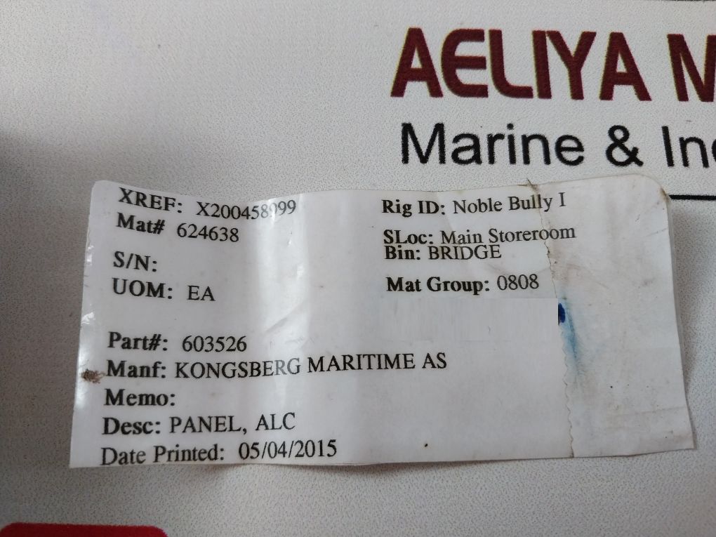 Kongsberg 603526 Alarm And Command Panel