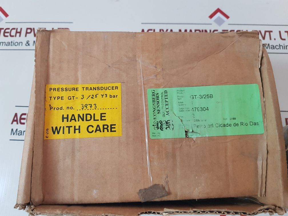 Kongsberg Gt-3/25Y3 Bar Pressure Transducer 25 Bar
