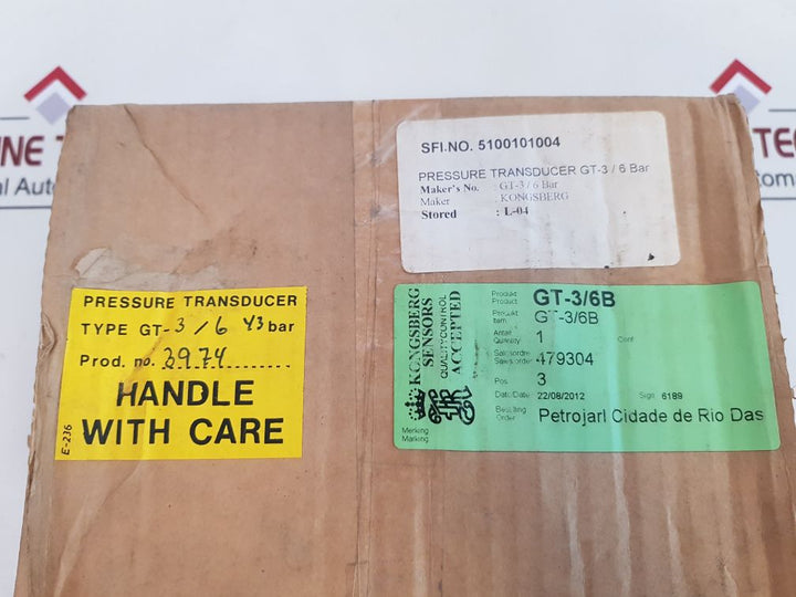 Kongsberg Gt-3/6Y3 Bar Pressure Transducer