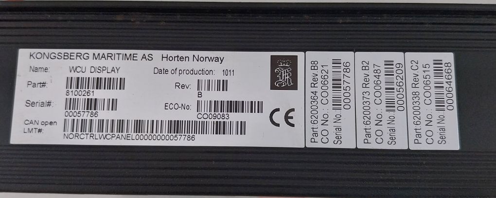 Kongsberg Ha459015A Watch Cabin Unit Display Rev.B