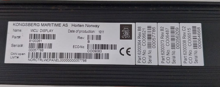 Kongsberg Ha459015A Watch Cabin Unit Display Rev.B