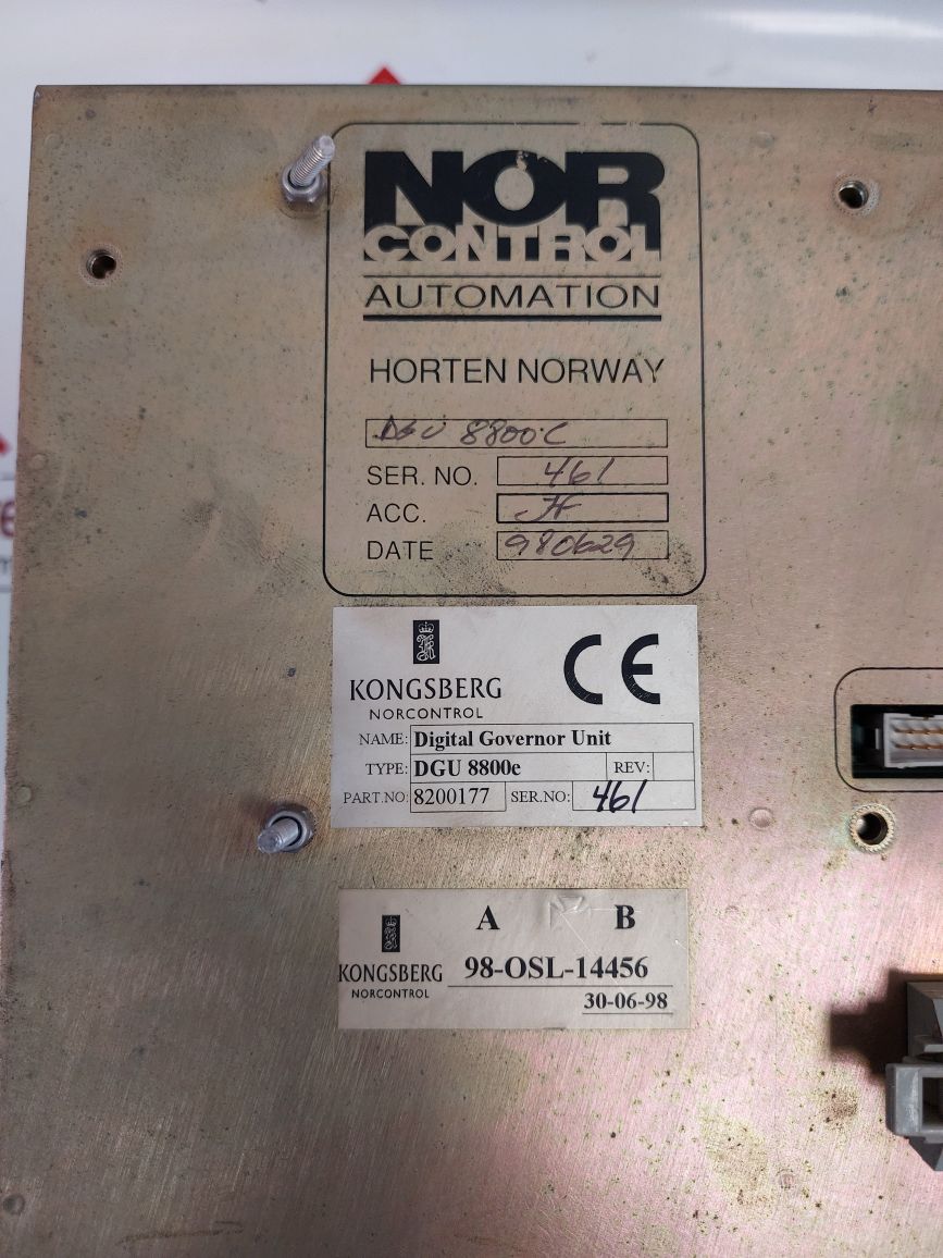Kongsberg Norcontrol Dgu 8800E Digital Governor Unit
