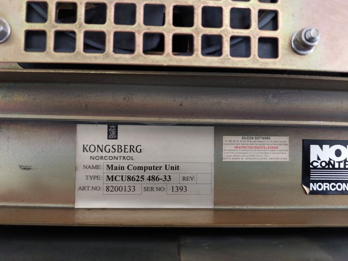 Kongsberg Norcontrol Mcu 8625 Main Computer Unit
