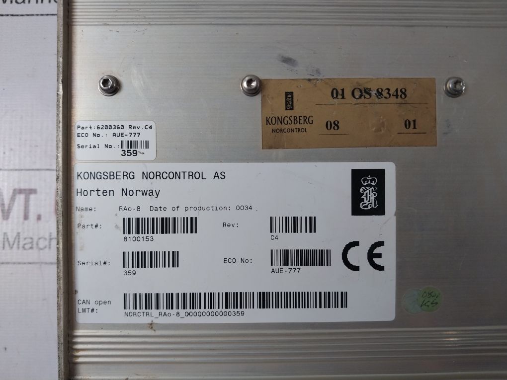 Kongsberg Rao-8 Module 6200360 Rev. C4, Ha451672A