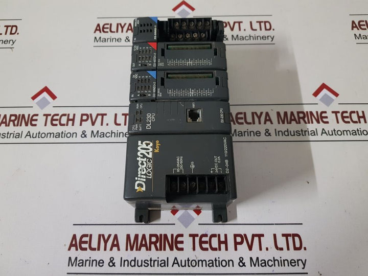 Koyo Direct Logic 205 D2-04B,Dl230 Cpu,D2-16Nd3-2,D2-16Td1-2,F2-04Ad-1 Module