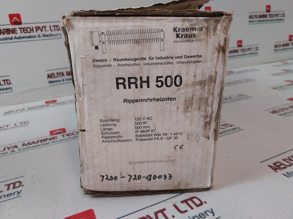 Kraemer & Kraus Rrh 500 Finned Tube Heater