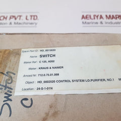 Kraus & naimer c125 a202 cam switch rotary switch