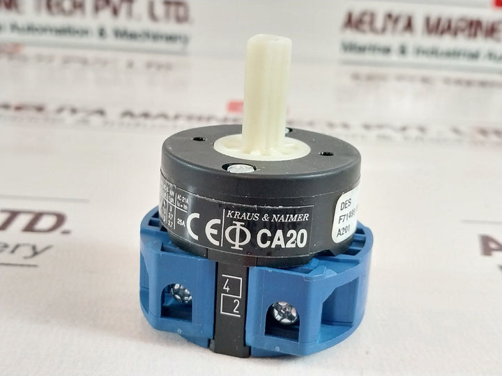 Kraus & Naimer - 14445 12 Rotary Switch Ca20 201 Pn 16A 2 Pole 934.07.03.092