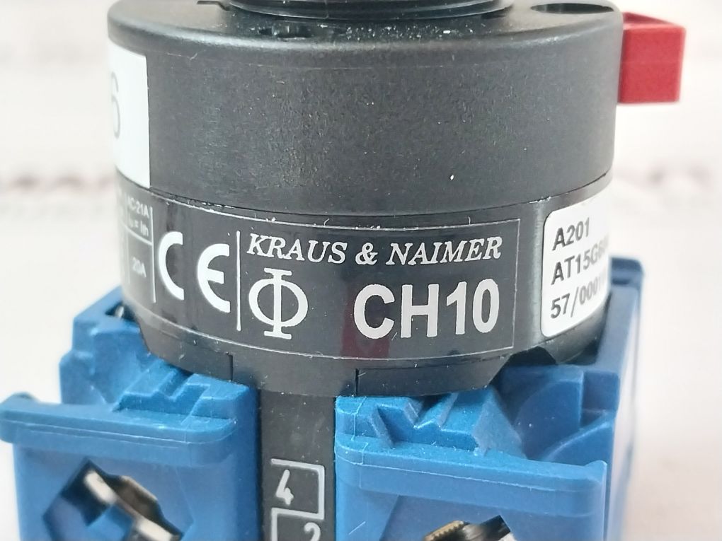 Kraus & Naimer Ch10 Isolator Selector Switch E1057476, 600 Vac 20 Amp