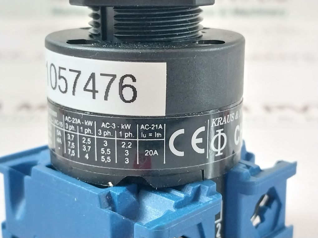 Kraus & Naimer Ch10 Isolator Selector Switch E1057476, 600 Vac 20 Amp