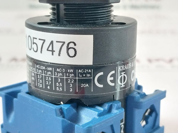 Kraus & Naimer Ch10 Isolator Selector Switch E1057476, 600 Vac 20 Amp