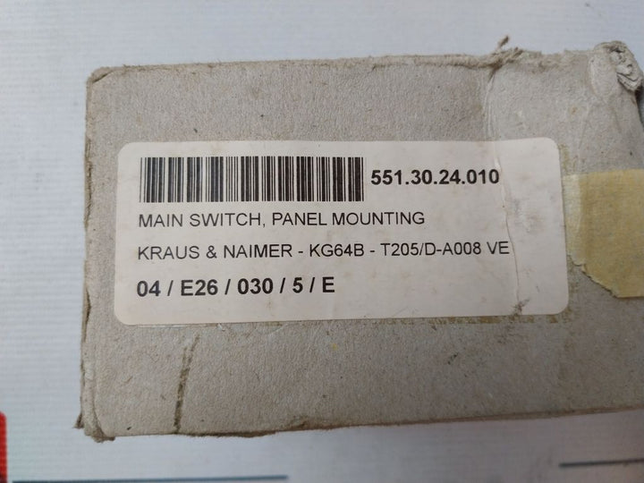 Kraus & Naimer Kg64B Panel Mounting Main Switch