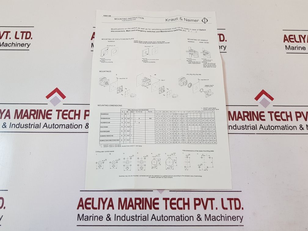 Kraus & naimer kg 32 1203/gba060 isolator switch