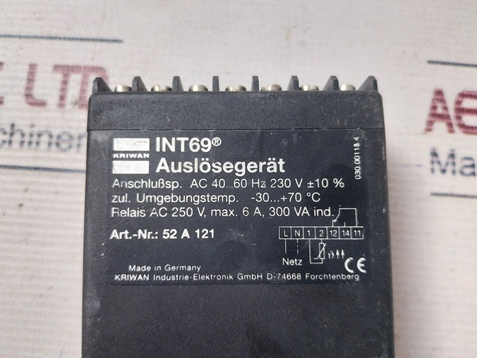 Kriwan 52 A 121 Motor Protection Tripping Device Int 69