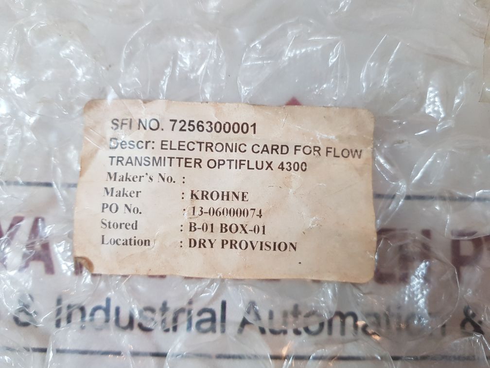 Krohne Cg30081100 Electronic Card For Flow Transmitter Optiflux 4300