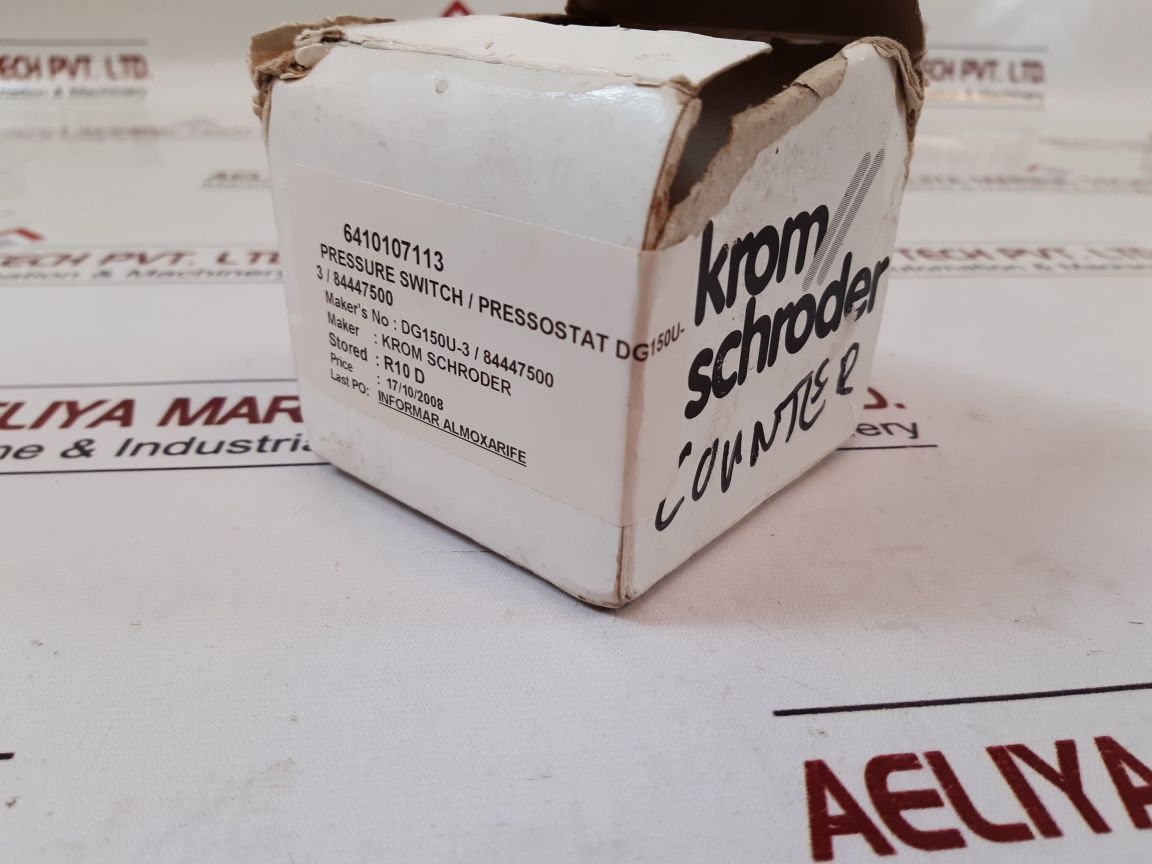 Krom Schroder Dg150U-3 Pressure Switch 1 Mbar= 100 Pa