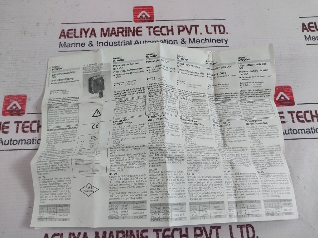 Kromschroder Dg50U-3 Gas Pressure Switch