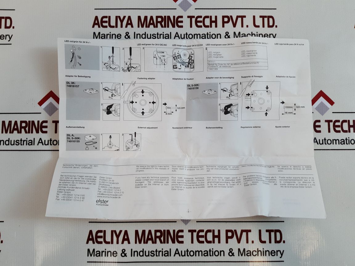 Kromschroder Dl150A-31 Primary Air Pressure Switch 84444880