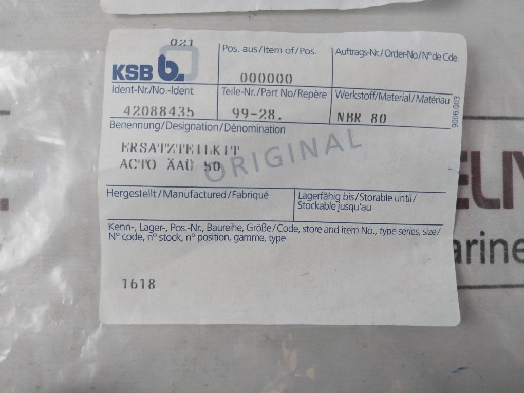 Ksb 42088435 Spare Part Kit