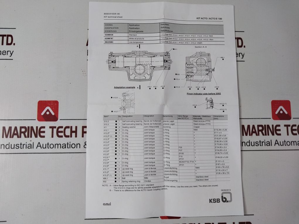 Ksb Amri 42088436 Spare Parts Kit