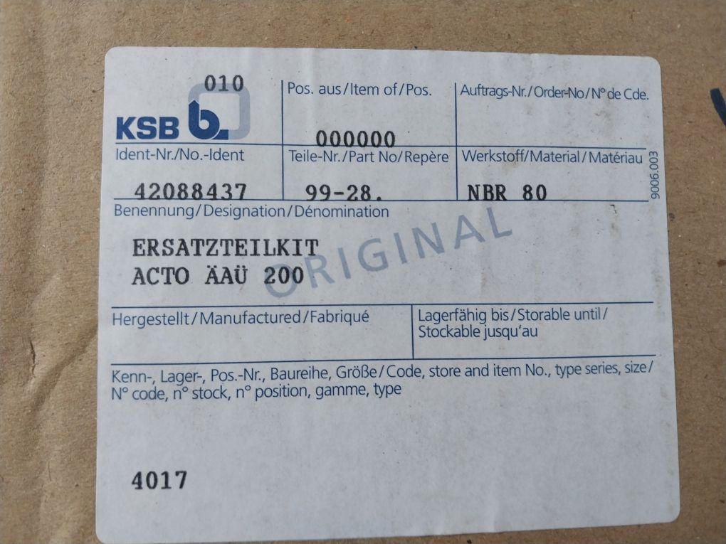 Ksb Amri 42088437 Spare Parts Kit