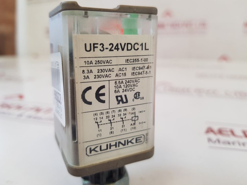 Kuhnke Uf3-24Vdc1L Relay 24 Vdc, 10A,11 Pin
