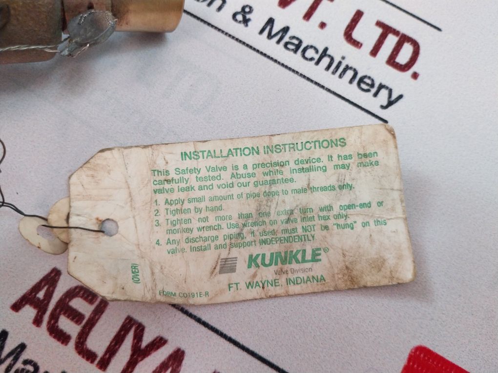 Kunkle 20 E01 Safety Relief Valve Crn02247.5401236789
