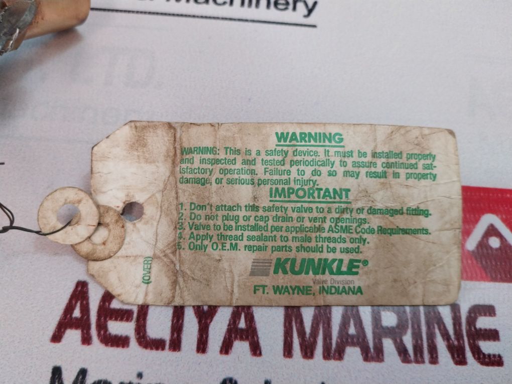 Kunkle 20 E01 Safety Relief Valve Crn02247.5401236789