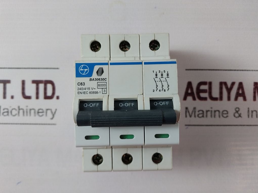 L&T Ba30630C C63 63A 240/415Vac Miniature Circuit Breaker Switch