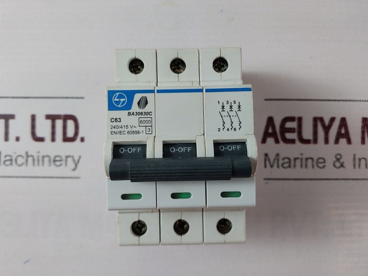 L&T Ba30630C C63 63A 240/415Vac Miniature Circuit Breaker Switch