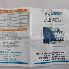 L&T Mnx-a1 Add-on Auxiliary Contact Block