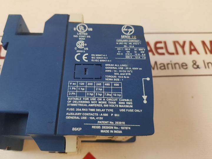 L&T Mnx 12 Power Contactor 220V 50Hz