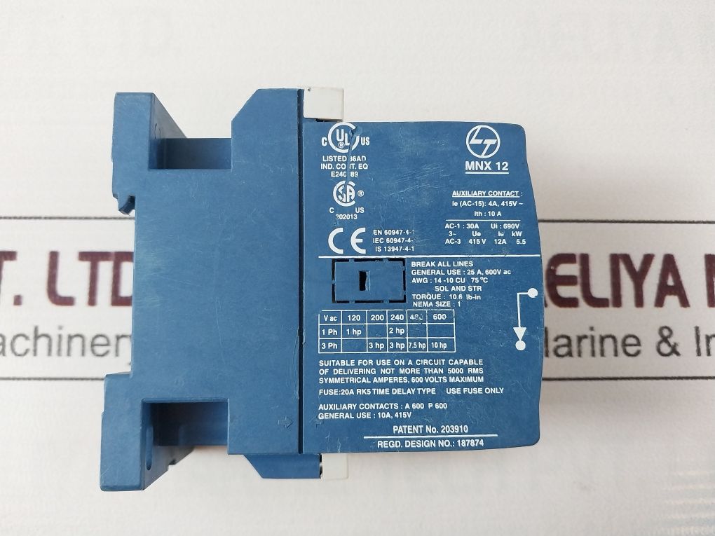 L&T Mnx 12 Power Contactor 240V 50Hz