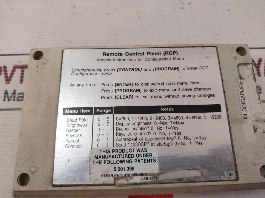 Lab-1239 Remote Control Panel